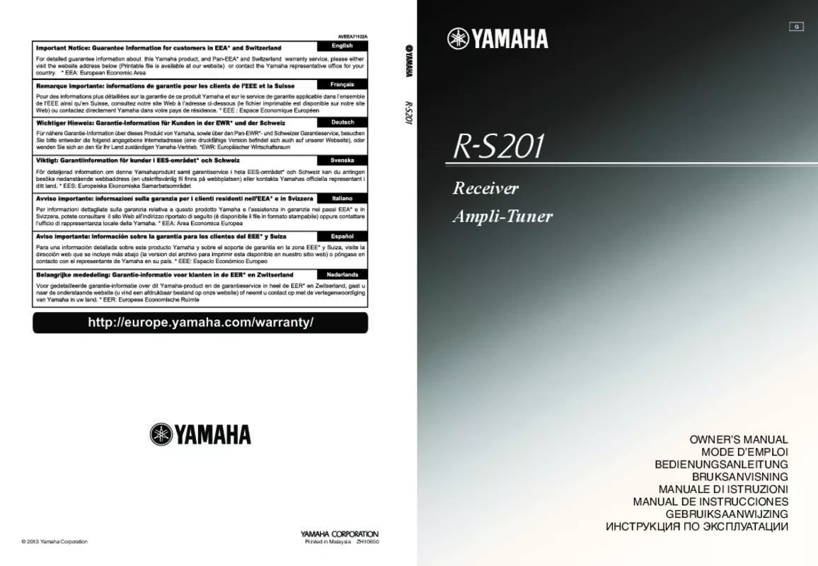 Mode d'emploi YAMAHA RS201