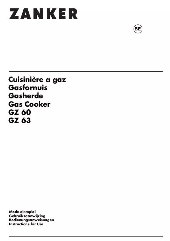 Mode d'emploi ZANKER GZ63