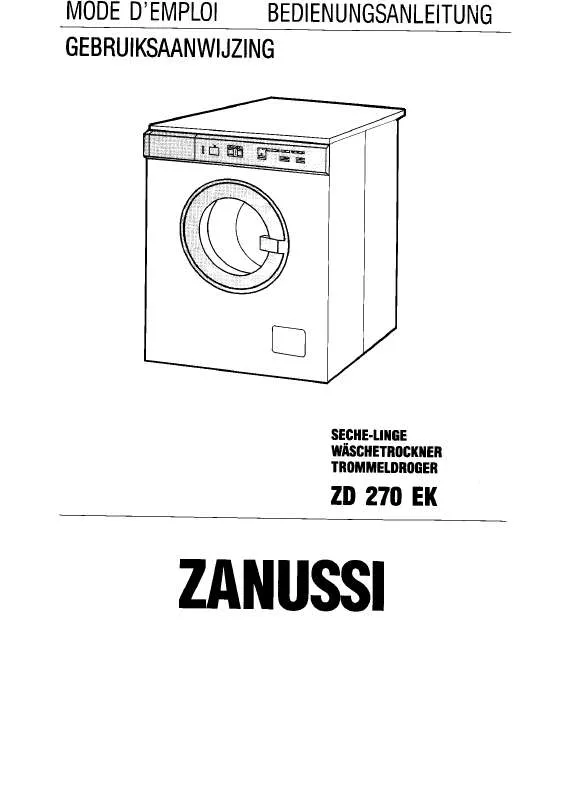Mode d'emploi ZANUSSI ZD270EK