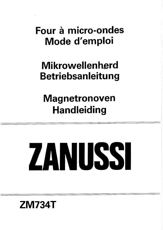 Mode d'emploi ZANUSSI ZM734T