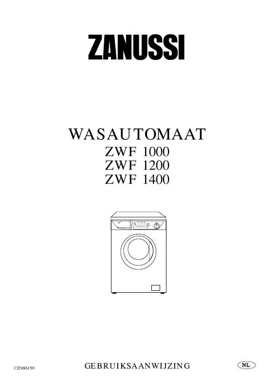 Mode d'emploi ZANUSSI ZWF-1000